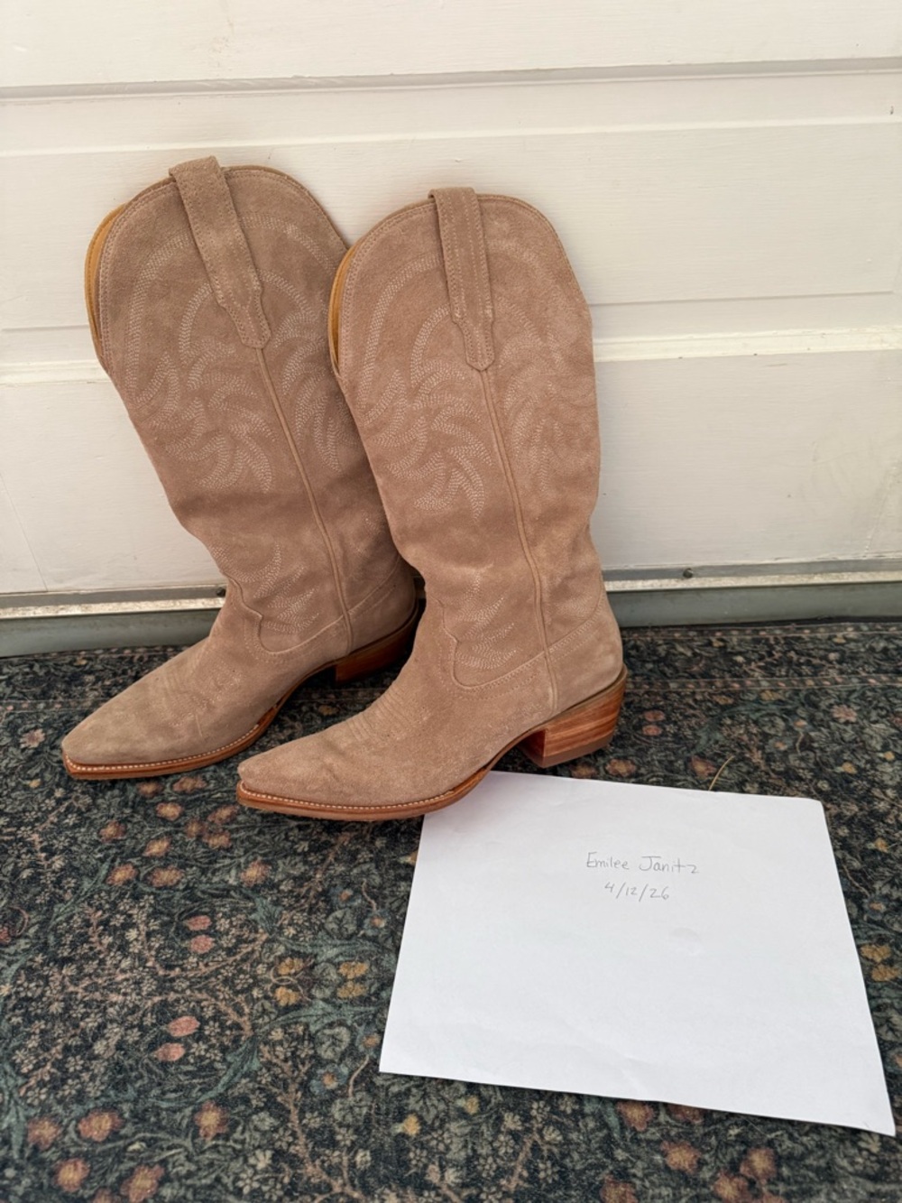 Tecovas Fawn The Annie Suede Cowgirl Boots - Picture 2 of 6